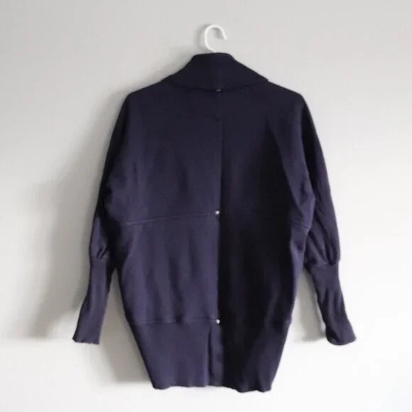 Wilfred Cocoon Open Front S Purple Raglan‎ Long Sleeve Collared Sweater Cardigan - Picture 2 of 11